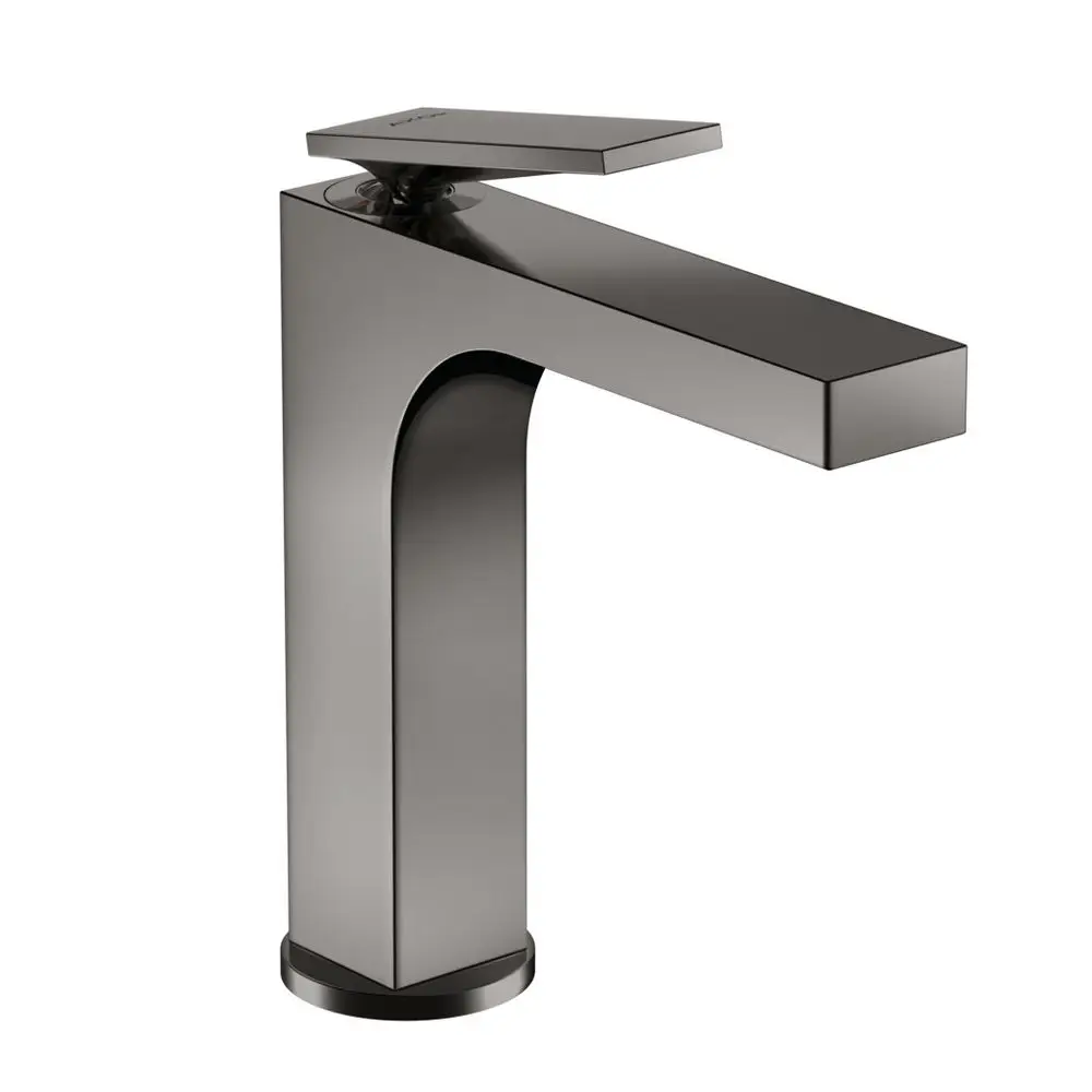 Einhebel-Waschtischmischer in mattem Schwarz mit flachem Hebelgriff und einem schlanken, modernen Design. Hersteller ist AXOR.